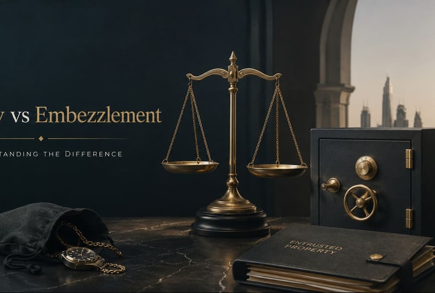 What is the Difference between Larceny and Embezzlement​​​ in Dubai